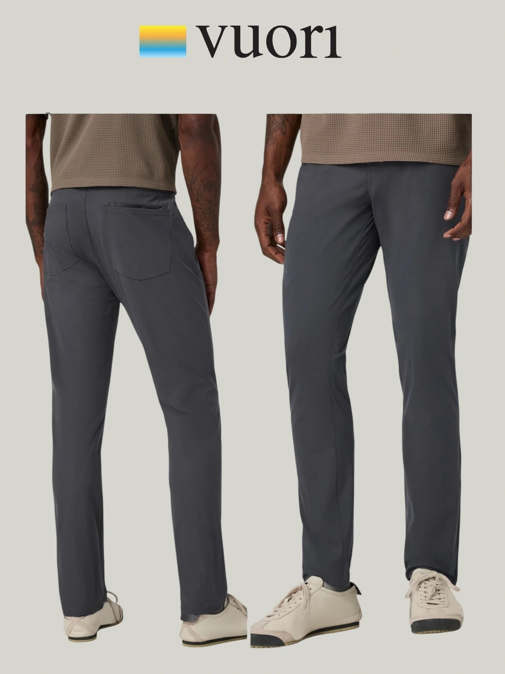 Vuori Meta Pant Athletic Slim Fit 32" Inseam size 34 Dark Grey Mens